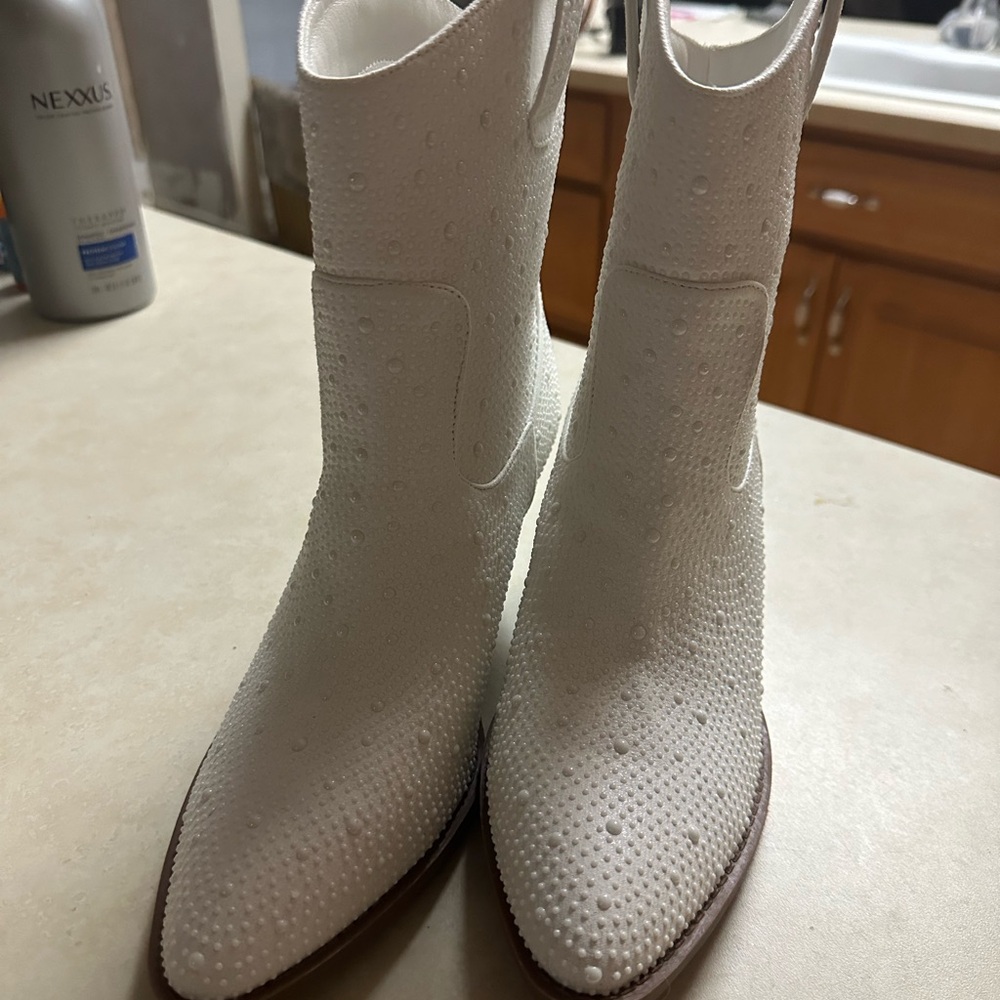 White Ankle Western Boots